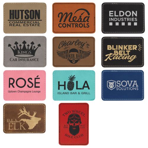 3.5" x 2.5" Rectangle Laserable Leatherette Patch with Adhesive Thumbnail