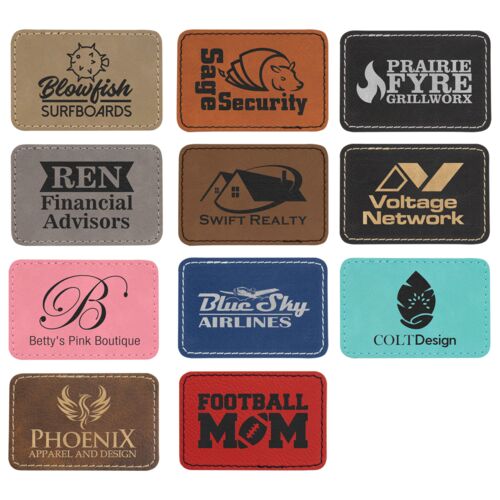 JDS Industries 3" x 2" Rectangle Laserable Leatherette Patch with Adhesive PTH111  3" x 2" Rectangle Laserable Leatherette Patch with Adhesive Thumbnail