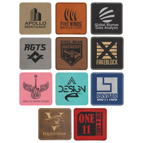 JDS Industries 3" Square Laserable Leatherette Patch with Adhesive PTH811  3" Square Laserable Leatherette Patch with Adhesive Thumbnail