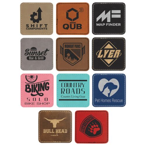 JDS Industries 2.5" Square Laserable Leatherette Patch with Adhesive PTH811  2.5" Square Laserable Leatherette Patch with Adhesive Thumbnail